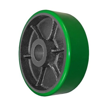 Durastar Wheel, 10X3 Polyurethane, Steel (Green, Black), 1-15/16 Plain Bore 1030PU86G